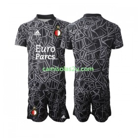 Camisolas de futebol Feyenoord Rotterdam Guarda Redes Criança Equipamento Quarto 2022/23 Manga Curta